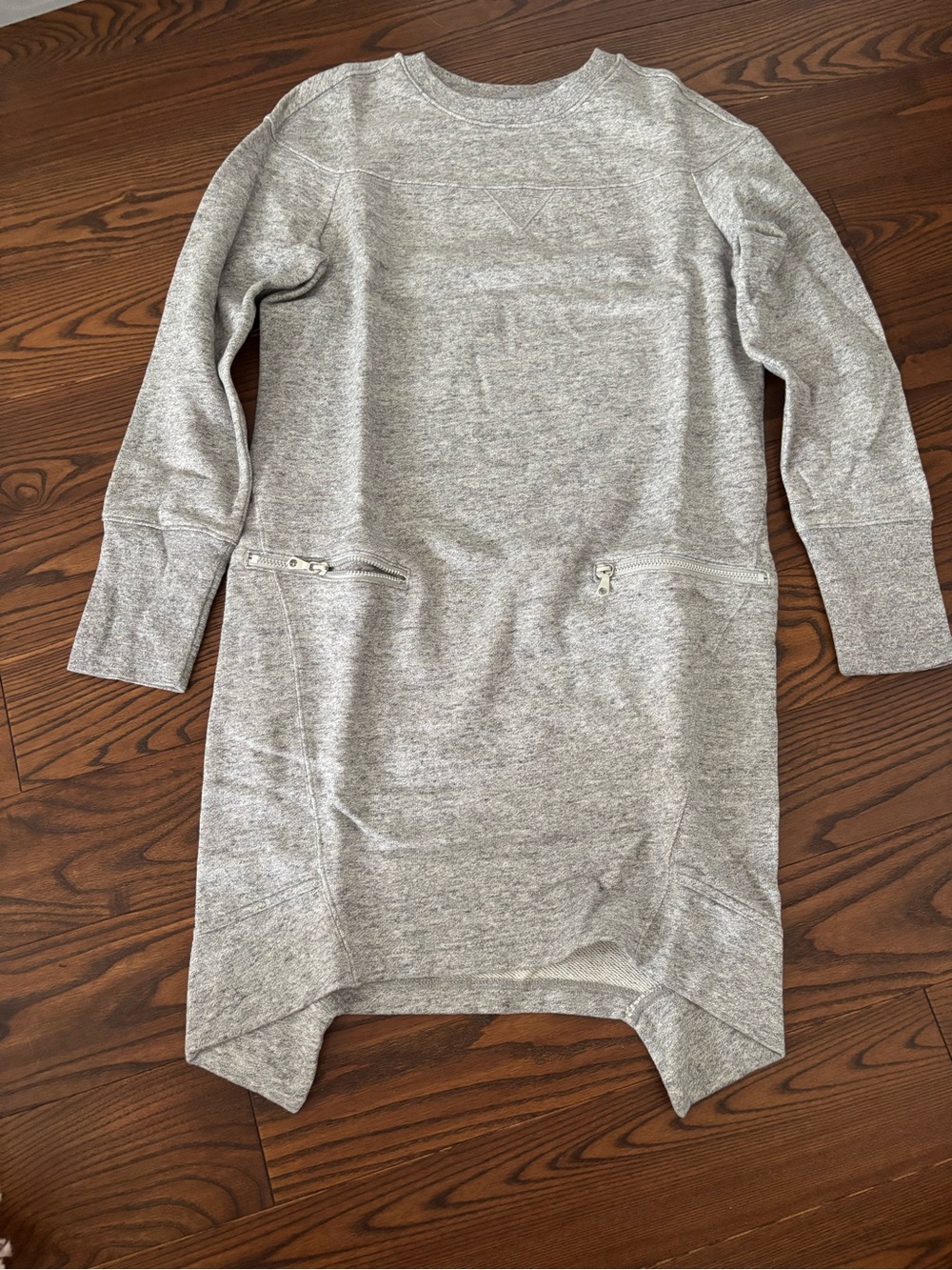 Uniqlo Heather Gray Long Sleeve Sweatshirt Dress